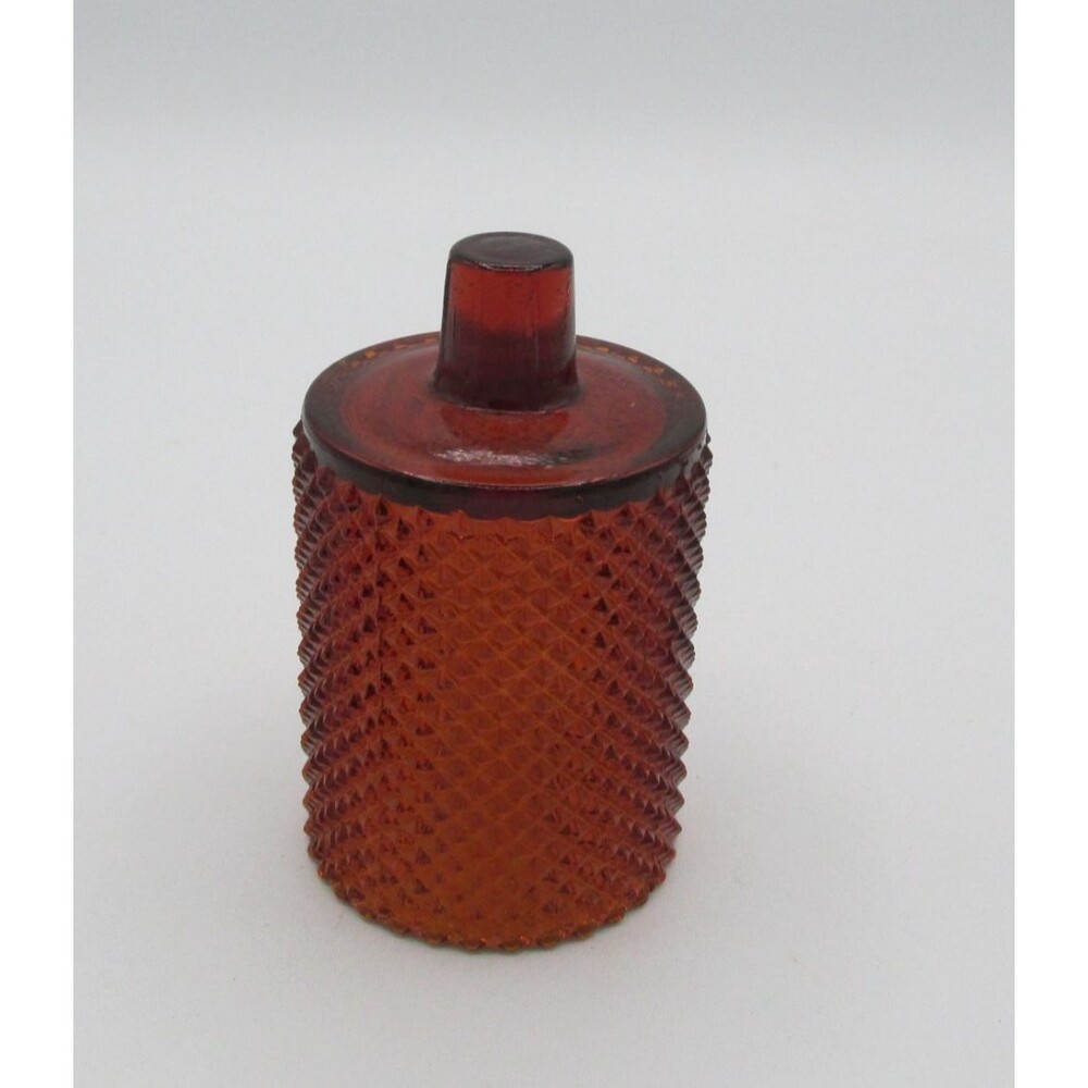 Vintage Diamond Point Votive Candle Holder AMBER no Rubber piece